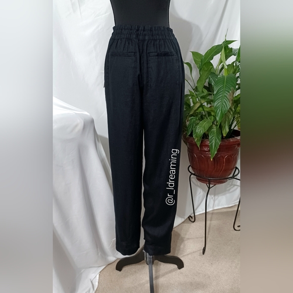 NWT Athleta Retreat Linen High Rise Ankle Pant Size S/T In Black - Picture 5 of 8